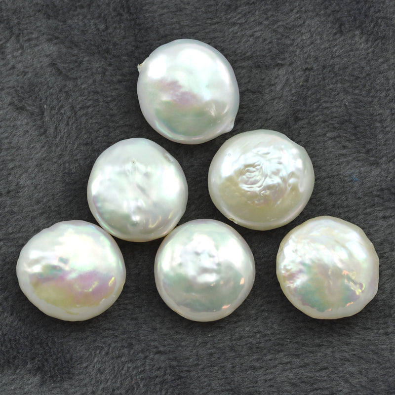 Ivory White Coin Freshwater Loose Pearls for Jewelery Making 11-12mm
