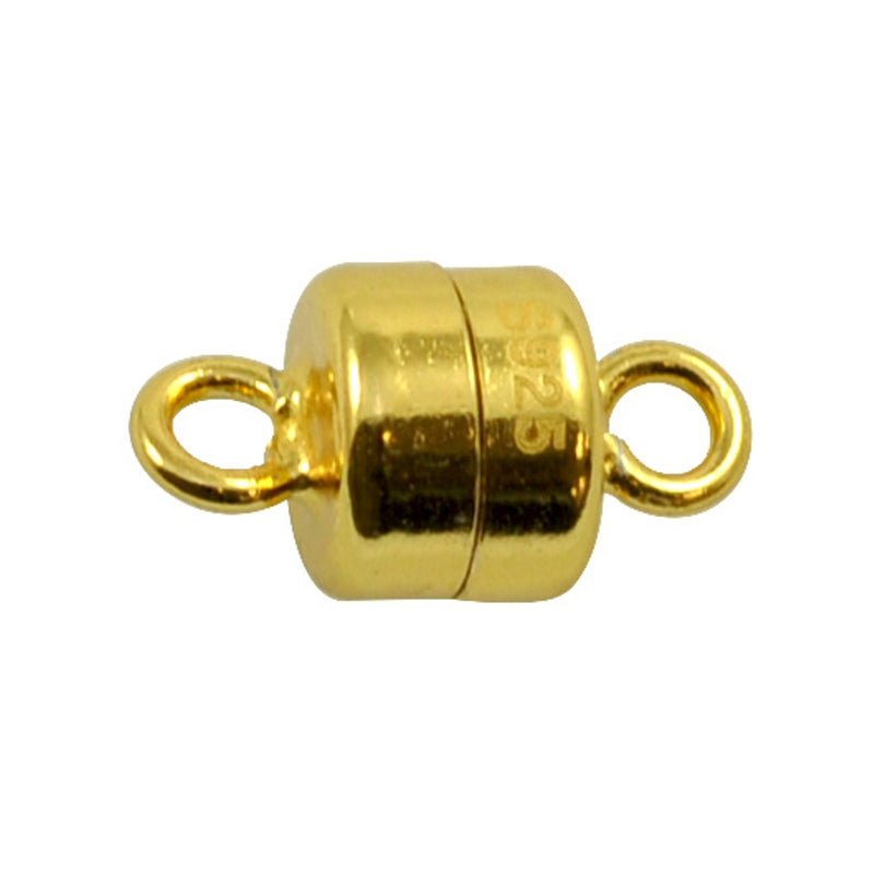 Gold Vermeil Genuine 925 Sterling Silver Magnetic Clasp Jewellery Findings Fastener 6mm