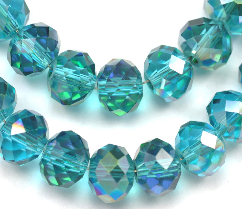 6mm blue Faceted Rondelle Crystal Cut Glass Beads  Spacer for Jewellery Making - The blue collection