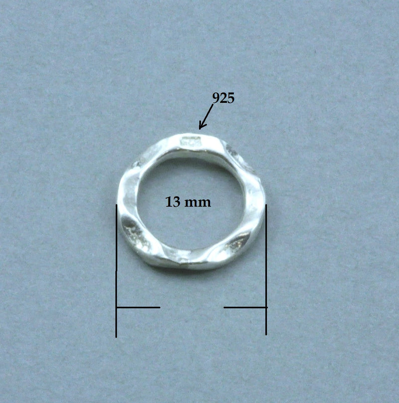 Solid 925 Sterling Silver Toggle Clasp Ring T Bar for Necklace Making Strong 13mm