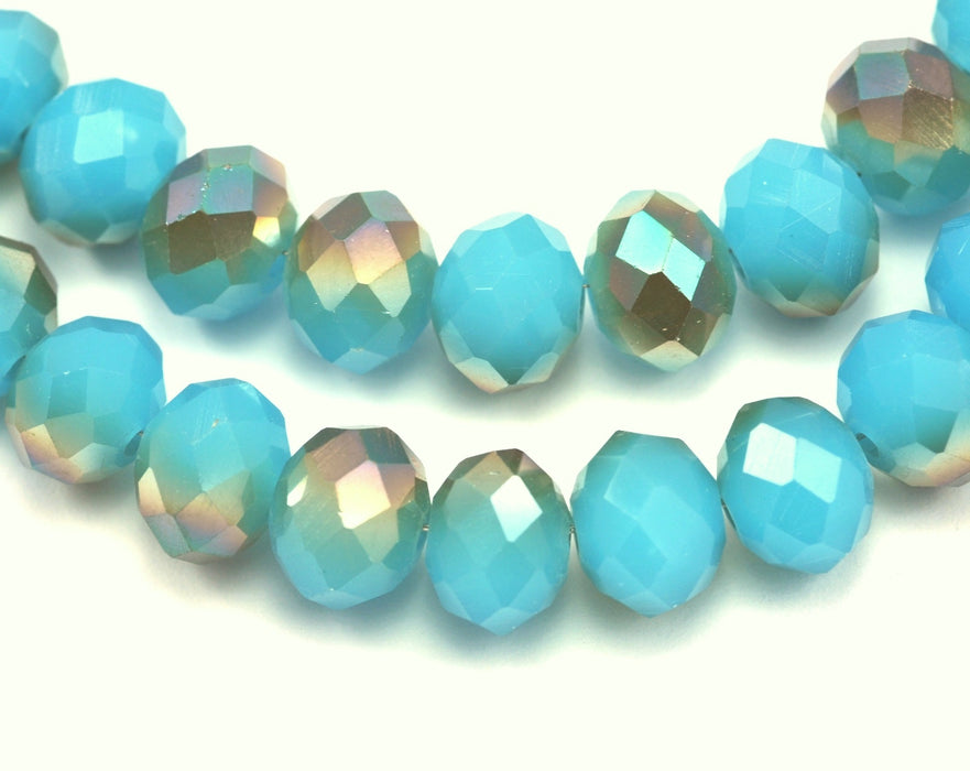 6mm blue Faceted Rondelle Crystal Cut Glass Beads  Spacer for Jewellery Making - The blue collection