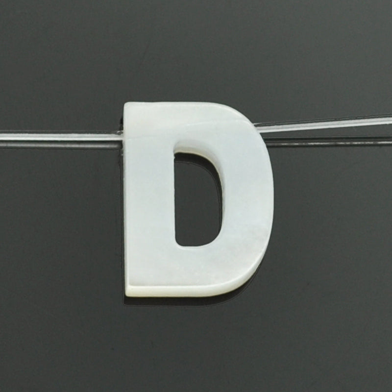 White Mother of Pearl Shell Alphabet Letter Initials Charms for Jewellery Making
