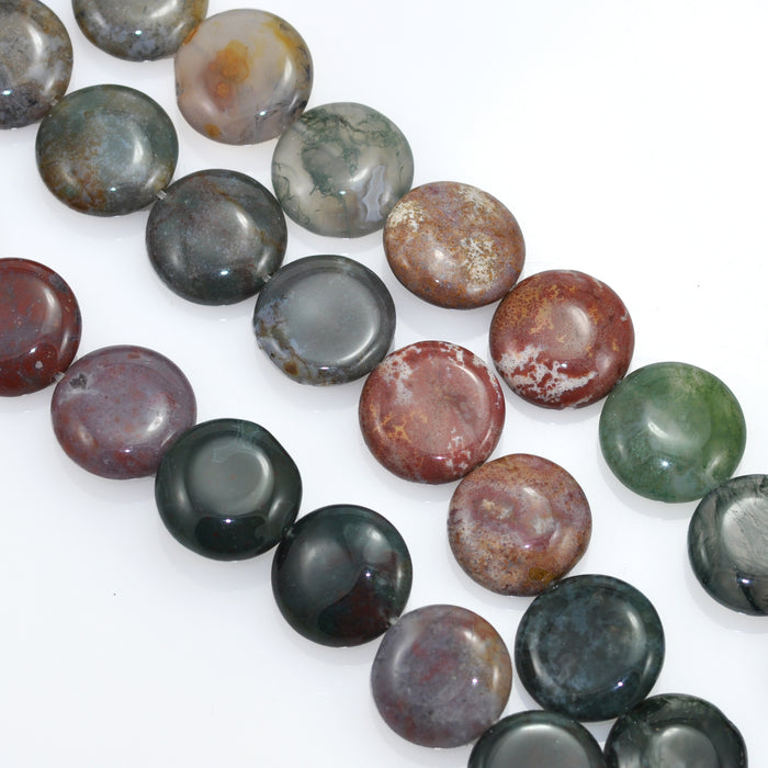 Coin Semi Precious Gemstone Beads for Jewellery Making Flat Round Disc Size 16 mm