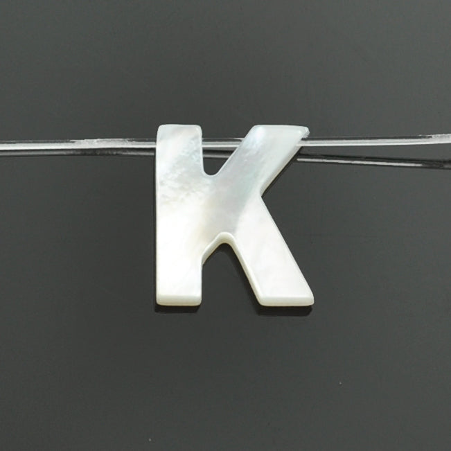 White Mother of Pearl Shell Alphabet Letter Initials Charms for Jewellery Making