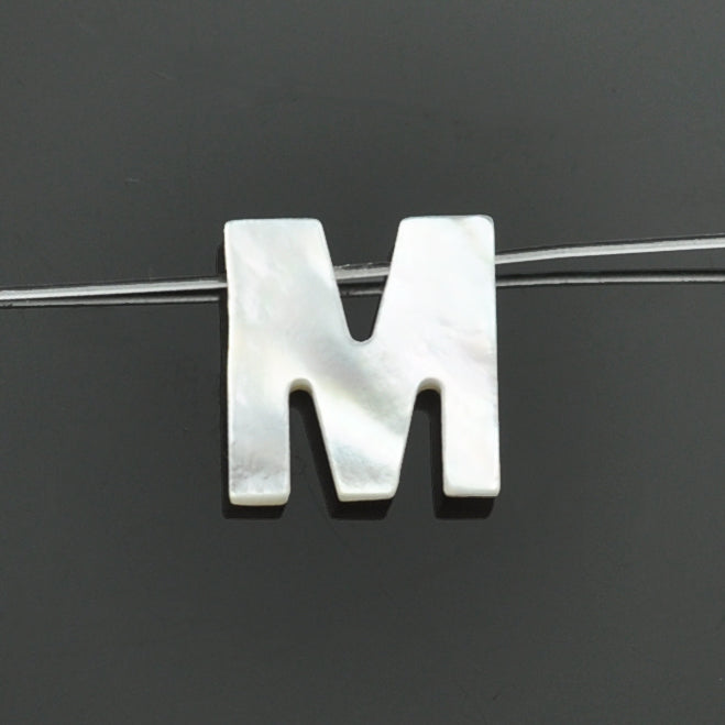 White Mother of Pearl Shell Alphabet Letter Initials Charms for Jewellery Making