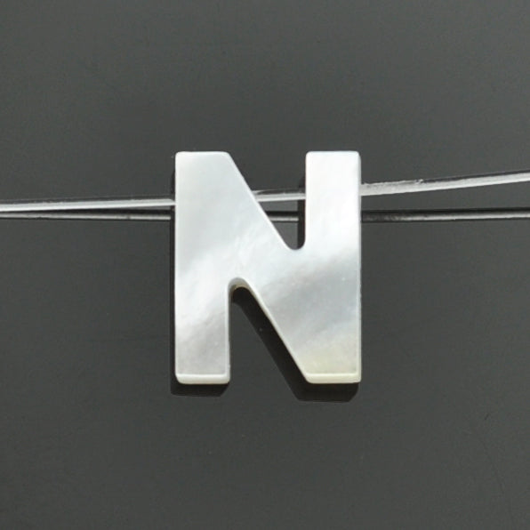 White Mother of Pearl Shell Alphabet Letter Initials Charms for Jewellery Making