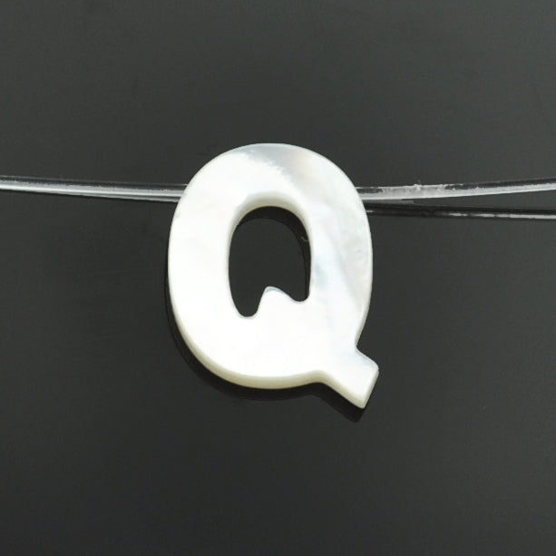 White Mother of Pearl Shell Alphabet Letter Initials Charms for Jewellery Making