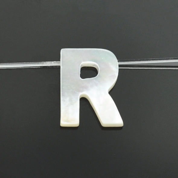 White Mother of Pearl Shell Alphabet Letter Initials Charms for Jewellery Making