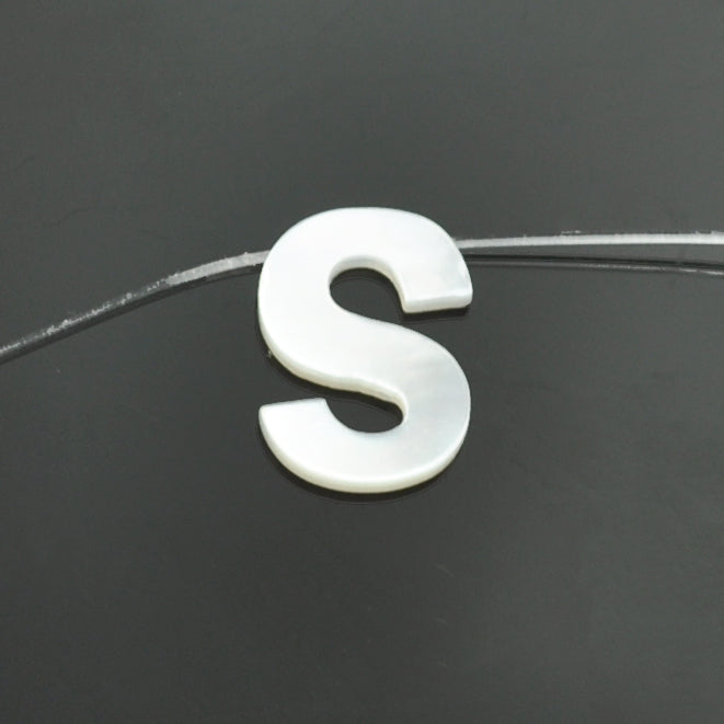 White Mother of Pearl Shell Alphabet Letter Initials Charms for Jewellery Making