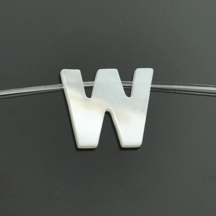 White Mother of Pearl Shell Alphabet Letter Initials Charms for Jewellery Making