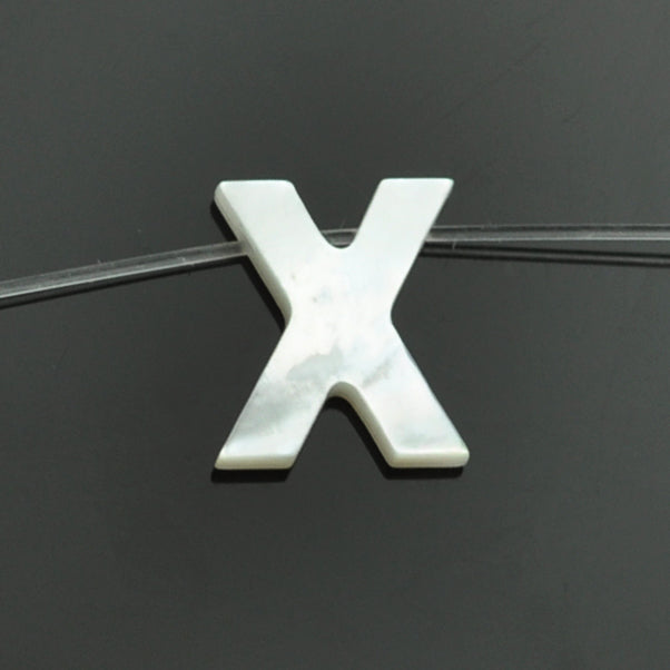 White Mother of Pearl Shell Alphabet Letter Initials Charms for Jewellery Making