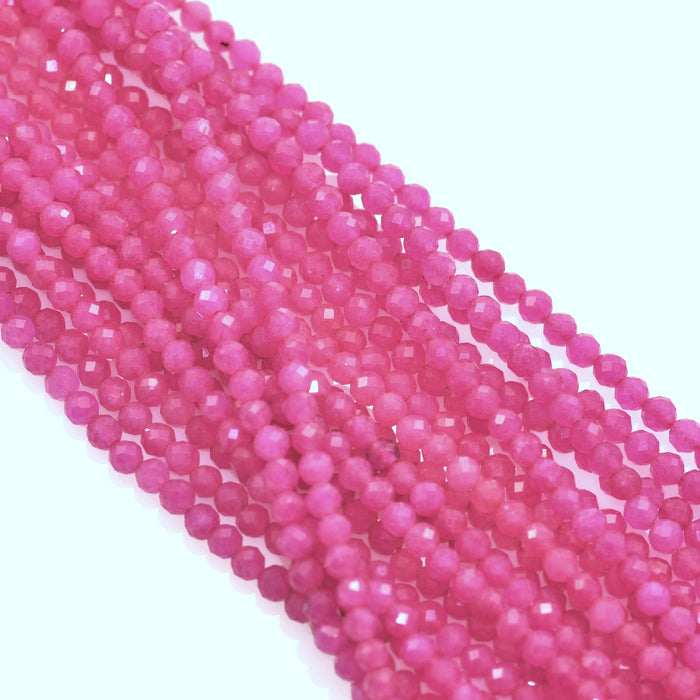 Size 3mm Faceted Round Semi-precious Gemstone Spacer Beads for Jewellery Making