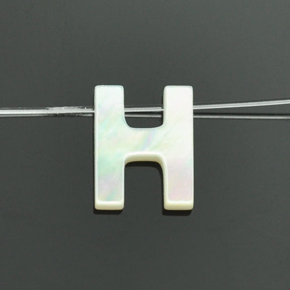 White Mother of Pearl Shell Alphabet Letter Initials Charms for Jewellery Making