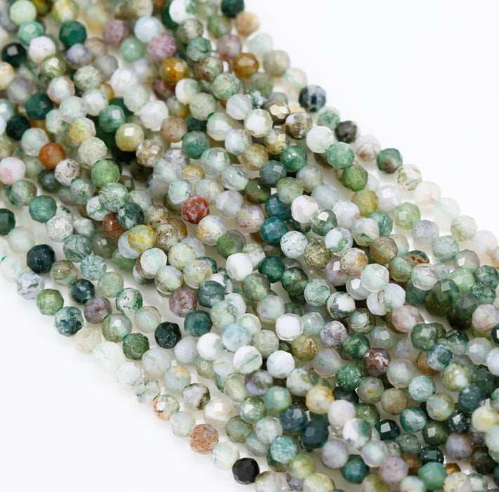 Size 3mm Faceted Round Semi-precious Gemstone Spacer Beads for Jewellery Making