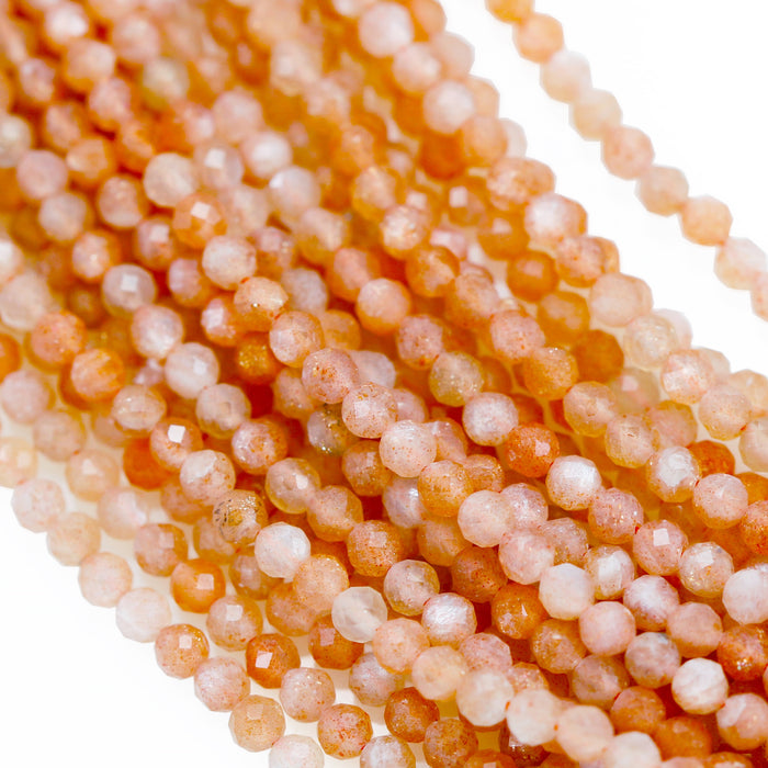 Size 2mm Faceted Round Semi-precious Gemstone Spacer Beads for Jewellery Making