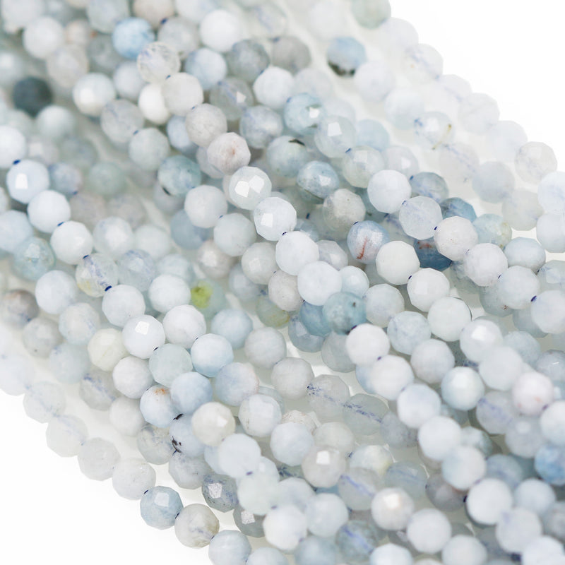 Size 3mm Faceted Round Semi-precious Gemstone Spacer Beads for Jewellery Making
