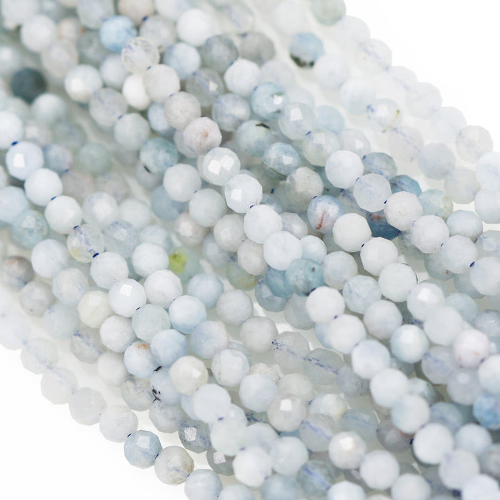 Size 3mm Faceted Round Semi-precious Gemstone Spacer Beads for Jewellery Making