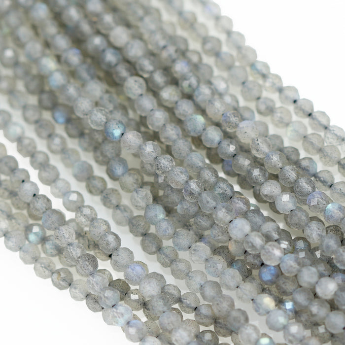 Size 3mm Faceted Round Semi-precious Gemstone Spacer Beads for Jewellery Making