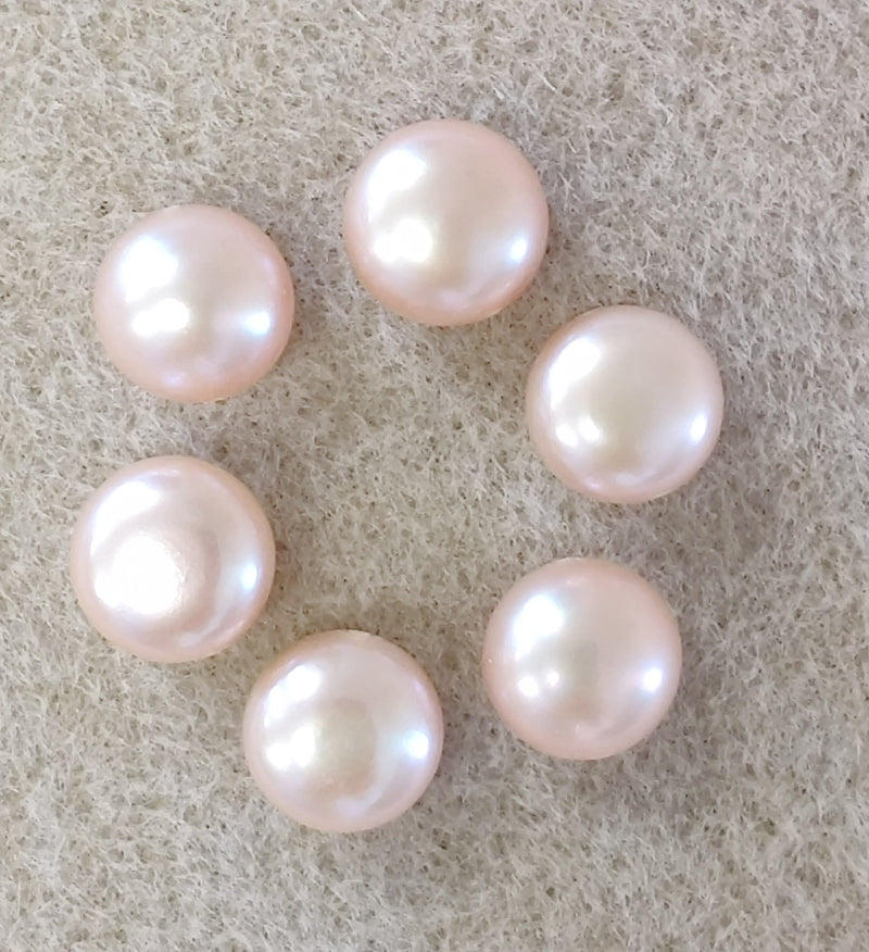 Dusty Pink Freshwater Pearls Button Flat Round Jewellery Making AA