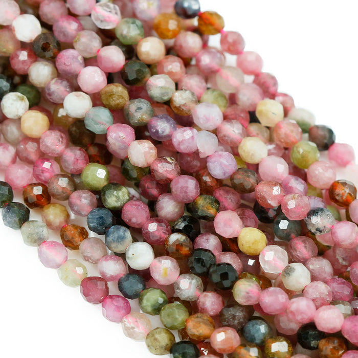 Size 2mm Faceted Round Semi-precious Gemstone Spacer Beads for Jewellery Making