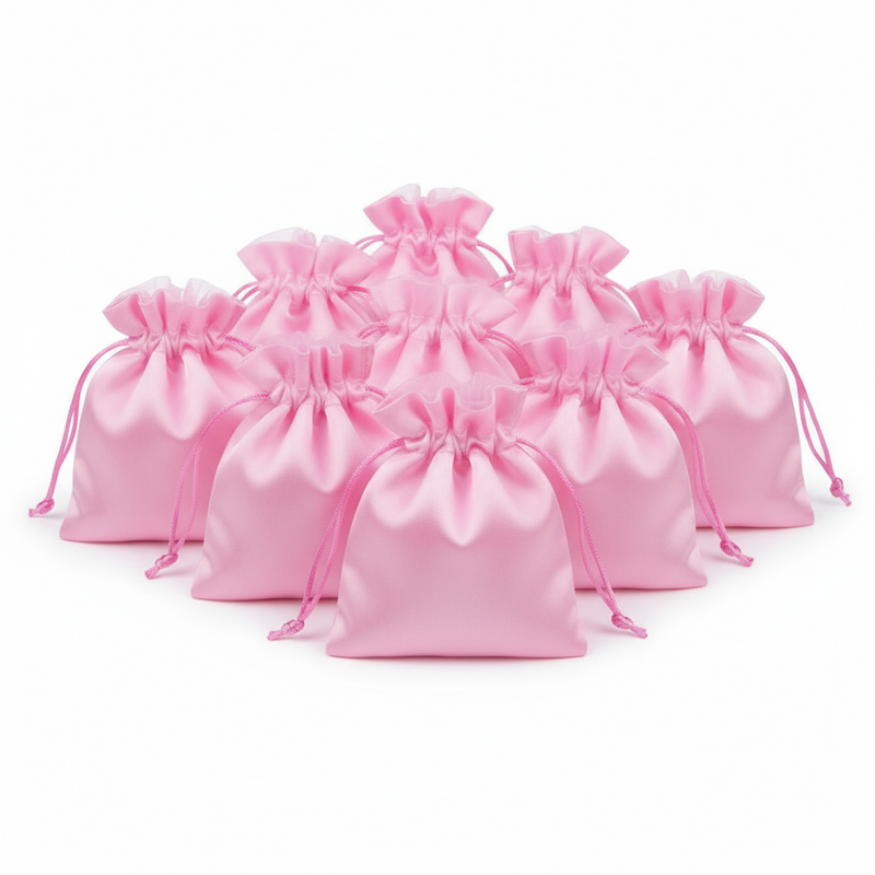 10 cm x 14 cm Silky Satin Wedding Favour Gift Bags Drawstring Jewellery Pouches Wholesale