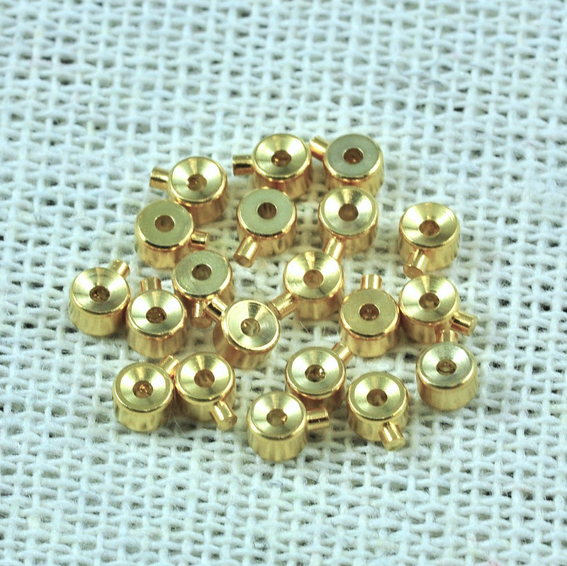 Gold Vermeil Crimp Beads, Gold Plated 925 Silver Beadalon Wire End Beads