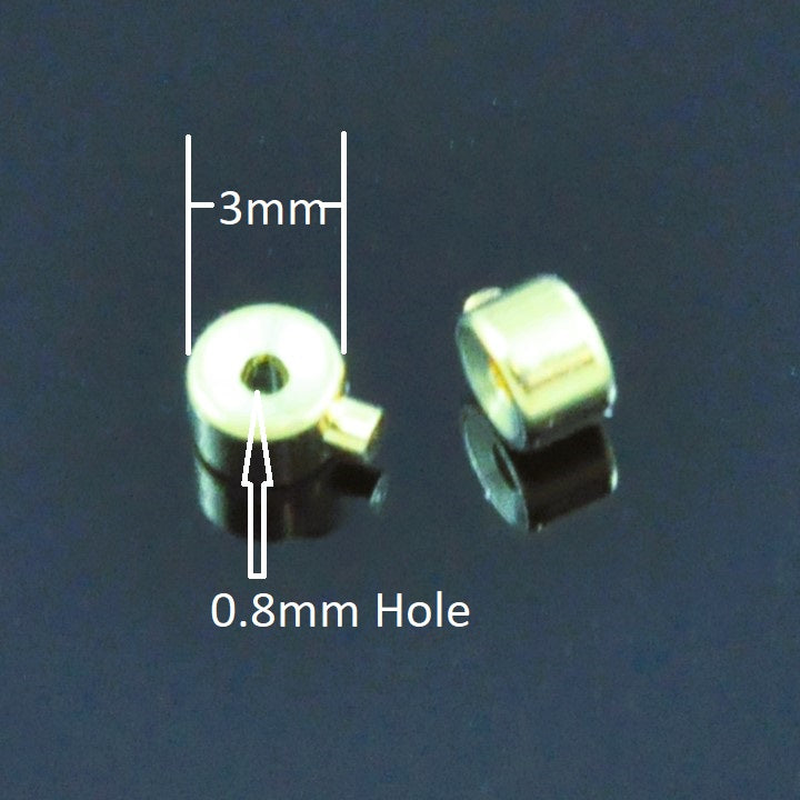 Gold Vermeil Crimp Beads, Gold Plated 925 Silver Beadalon Wire End Beads