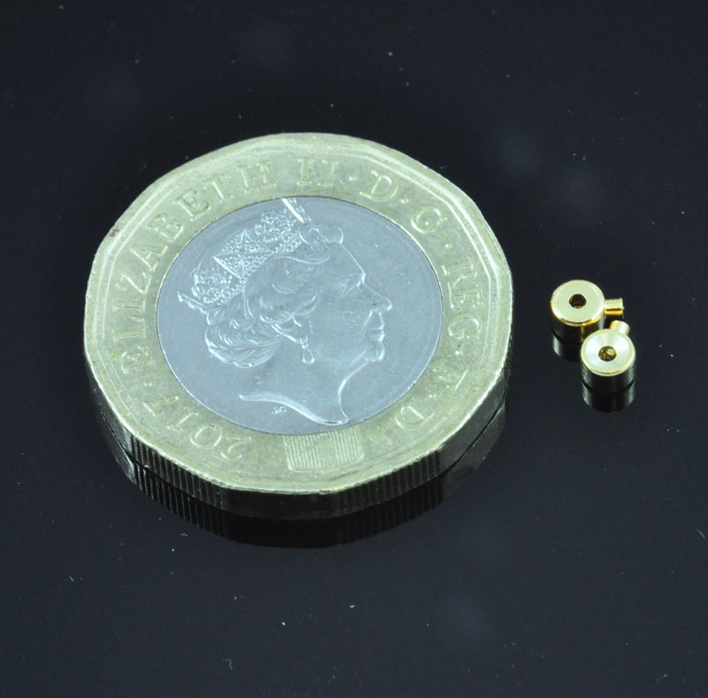 Gold Vermeil Crimp Beads, Gold Plated 925 Silver Beadalon Wire End Beads