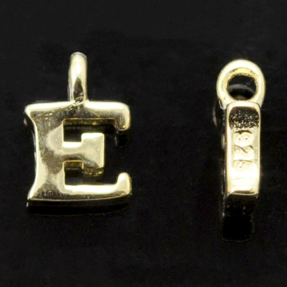 Gold Vermeil Tiny letters in Sterling Silver 925 ,  alphabet charms . Genuine Solid 925 Initials