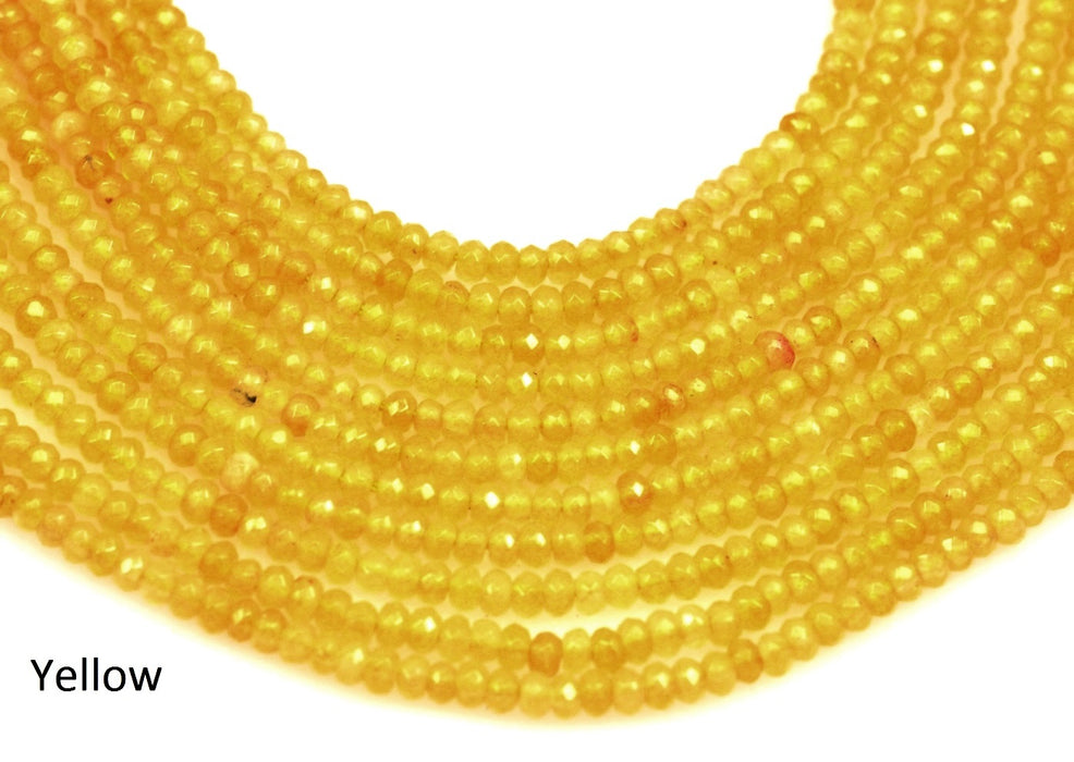 3 mm faceted spacer beads rondelle agate semi-precious gemstone in various colours