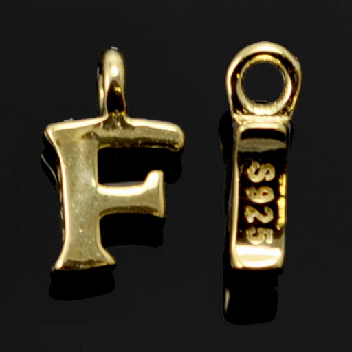 Gold Vermeil Tiny letters in Sterling Silver 925 ,  alphabet charms . Genuine Solid 925 Initials