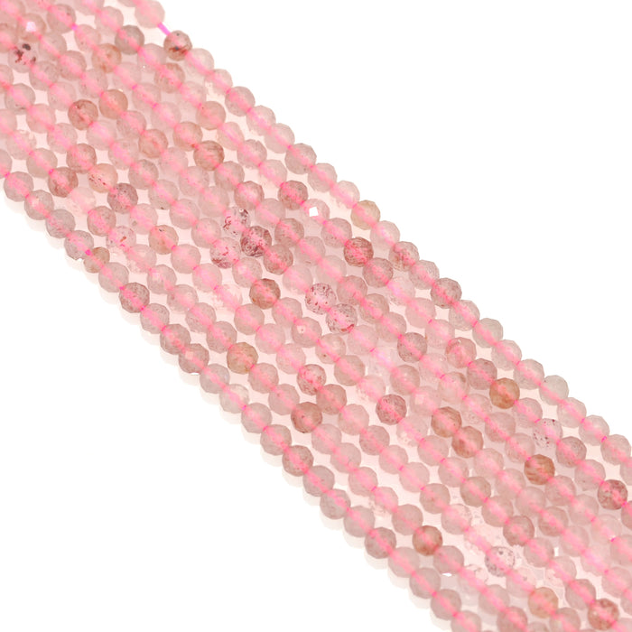 Size 3mm Faceted Round Semi-precious Gemstone Spacer Beads for Jewellery Making