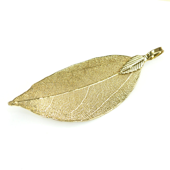 Real Bodhi Leaf Filigree Skeleton Leaves Charms Pendants 20x40 mm