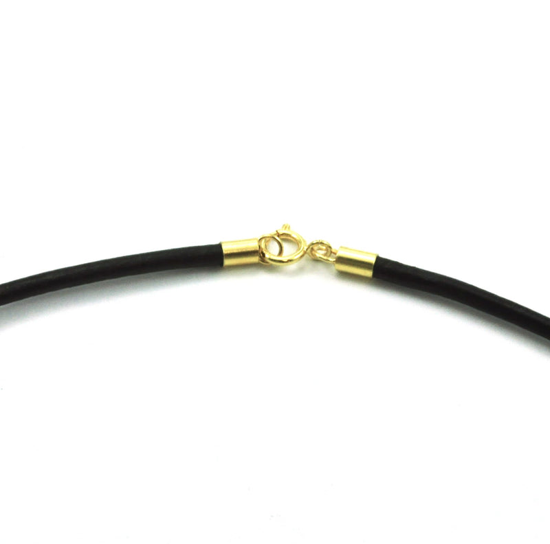 Gold Vewmeil Sterling Silver Cord End Caps with Spring Ring Clasp, 2mm Hole