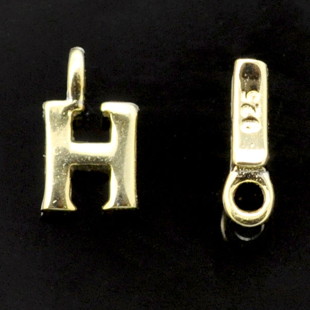 Gold Vermeil Tiny letters in Sterling Silver 925 ,  alphabet charms . Genuine Solid 925 Initials