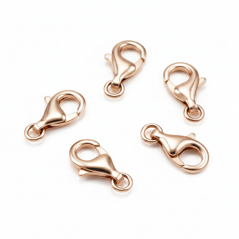 Rose Gold Vermeil on Sterling Silver Lobster Carabine Trigger Clasp Jewellery Findings 11mm
