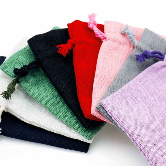 8 cm x 10 cm Cotton Linen Drawstring Gift Bags Jewellery Pouches High Quality Wholesale