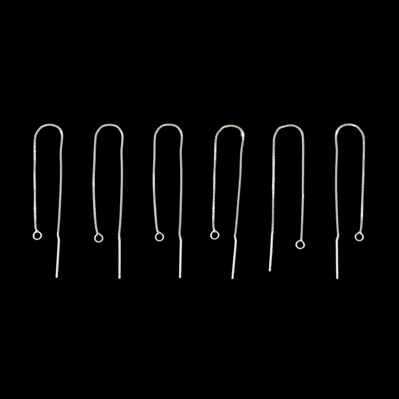 Genuine 925 Sterling Silver Pull through Chain Earring Threaders Jewellery Findings 70mm