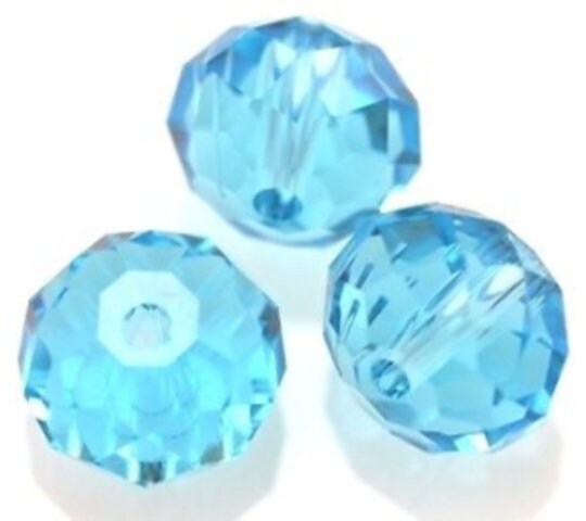 6mm blue Faceted Rondelle Crystal Cut Glass Beads  Spacer for Jewellery Making - The blue collection