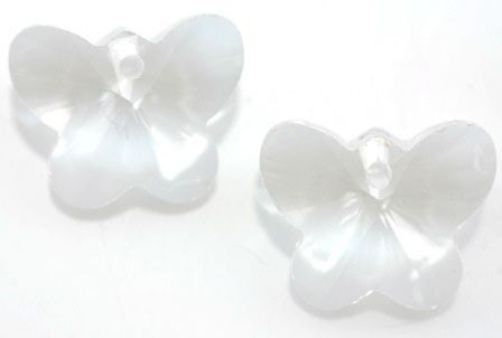12x 15mm Butterfly Pendant Faceted Cut Glass Crystal Beads for Jewellery Making