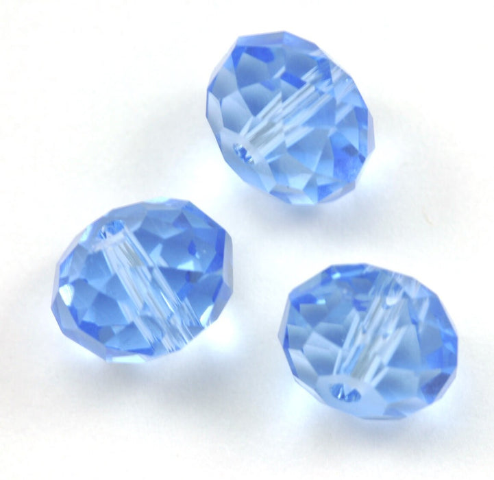 6mm blue Faceted Rondelle Crystal Cut Glass Beads  Spacer for Jewellery Making - The blue collection