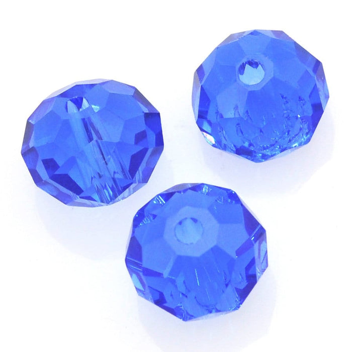 6mm blue Faceted Rondelle Crystal Cut Glass Beads  Spacer for Jewellery Making - The blue collection