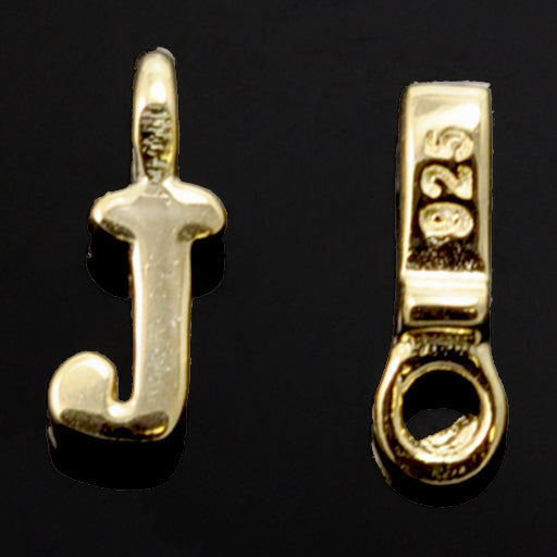 Gold Vermeil Tiny letters in Sterling Silver 925 ,  alphabet charms . Genuine Solid 925 Initials