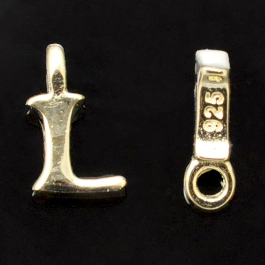 Gold Vermeil Tiny letters in Sterling Silver 925 ,  alphabet charms . Genuine Solid 925 Initials