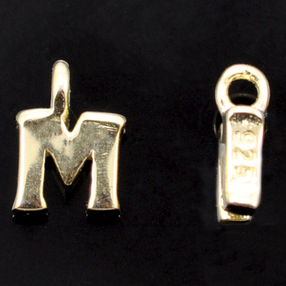 Gold Vermeil Tiny letters in Sterling Silver 925 ,  alphabet charms . Genuine Solid 925 Initials