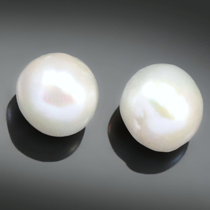 1 x Large Ivory White Half-drilled Round Nucleated Freshwater Pearls 9-11mm