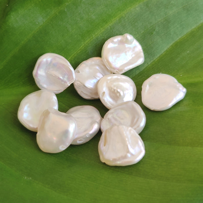 Ivory White Keshi Top-drilled Small Freshwater Pearls for Bridal Jewellery Making 8-9mm