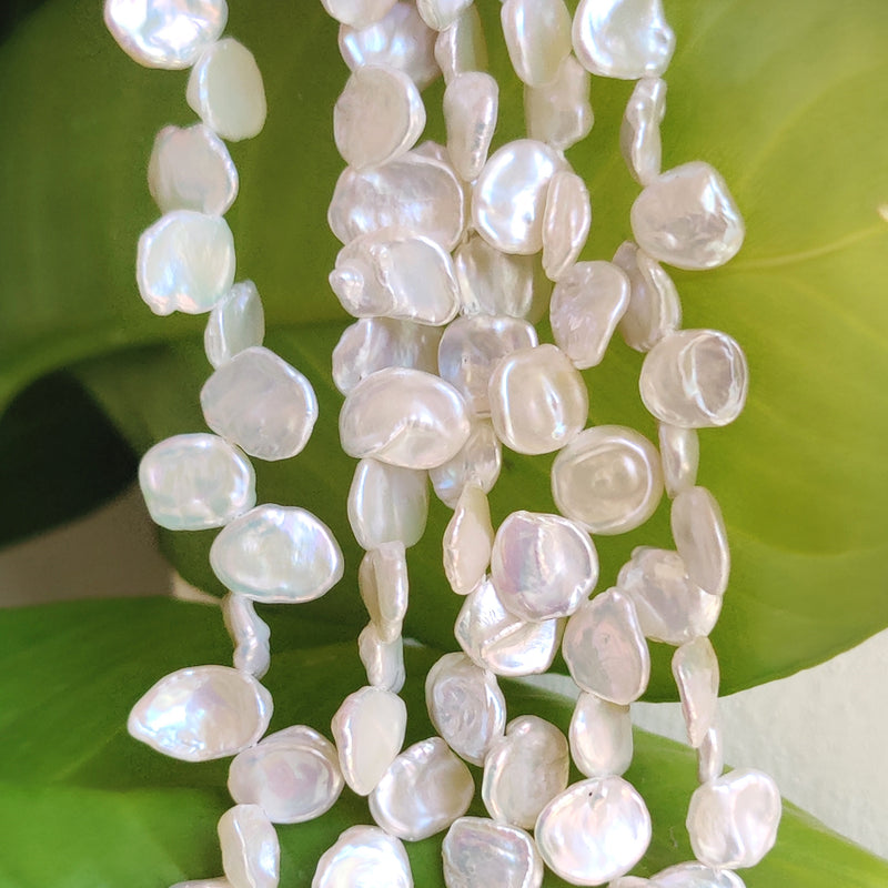 Ivory White Keshi Top-drilled Small Freshwater Pearls for Bridal Jewellery Making 8-9mm