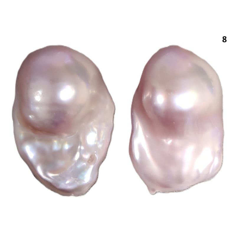 1 Pair Lavender Dusty Pink Baroque Fireball Freshwater Pearls drilled through for Making Earrings