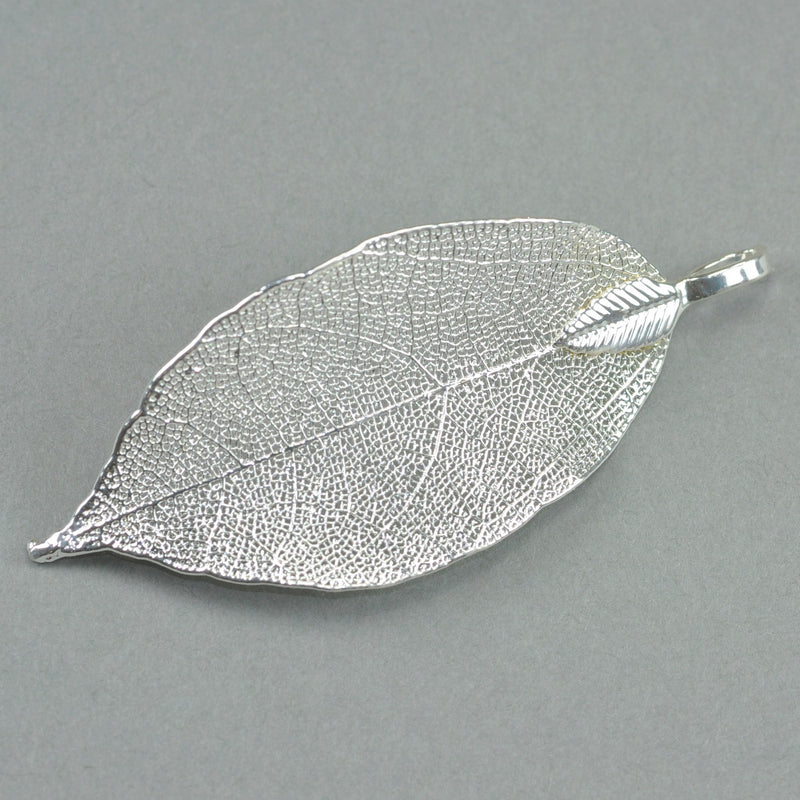 Real Bodhi Leaf Filigree Skeleton Leaves Charms Pendants 20x40 mm